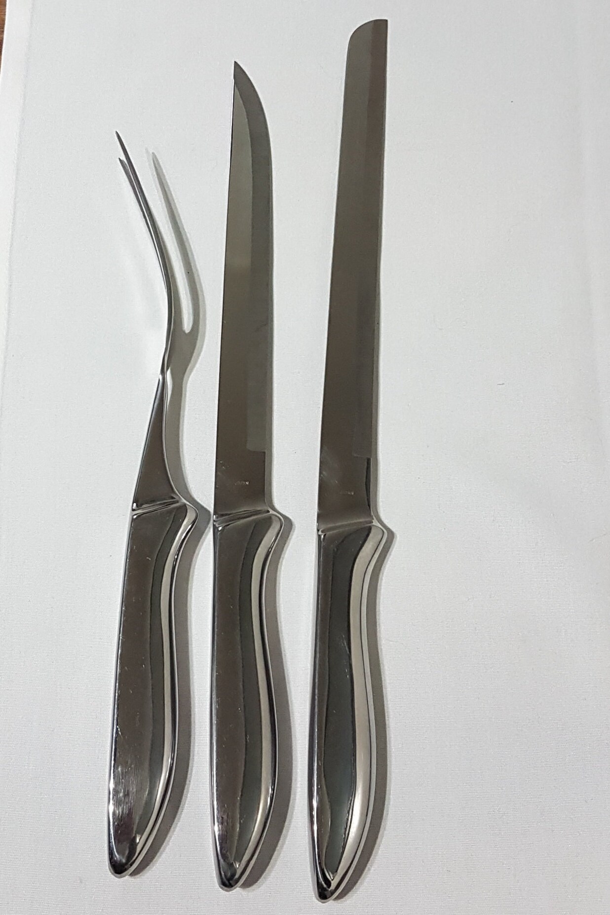 Vintage Stainless Steel Meat Carving Set, Boxed, Mid Century Kitchen