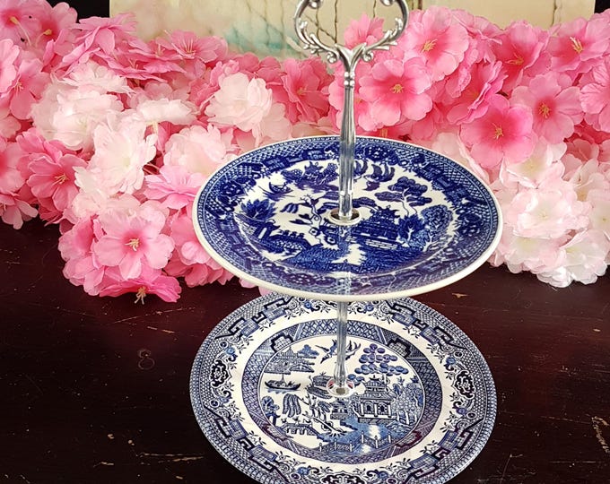 Elegant 2-Tier Bridgerton-Inspired Stand for Tea Parties, Desserts, and Jewelry Display