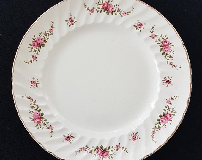 Ridgway Rose Marie Ironstone Dinner Plates, Pink Rose Swags, Set of 2