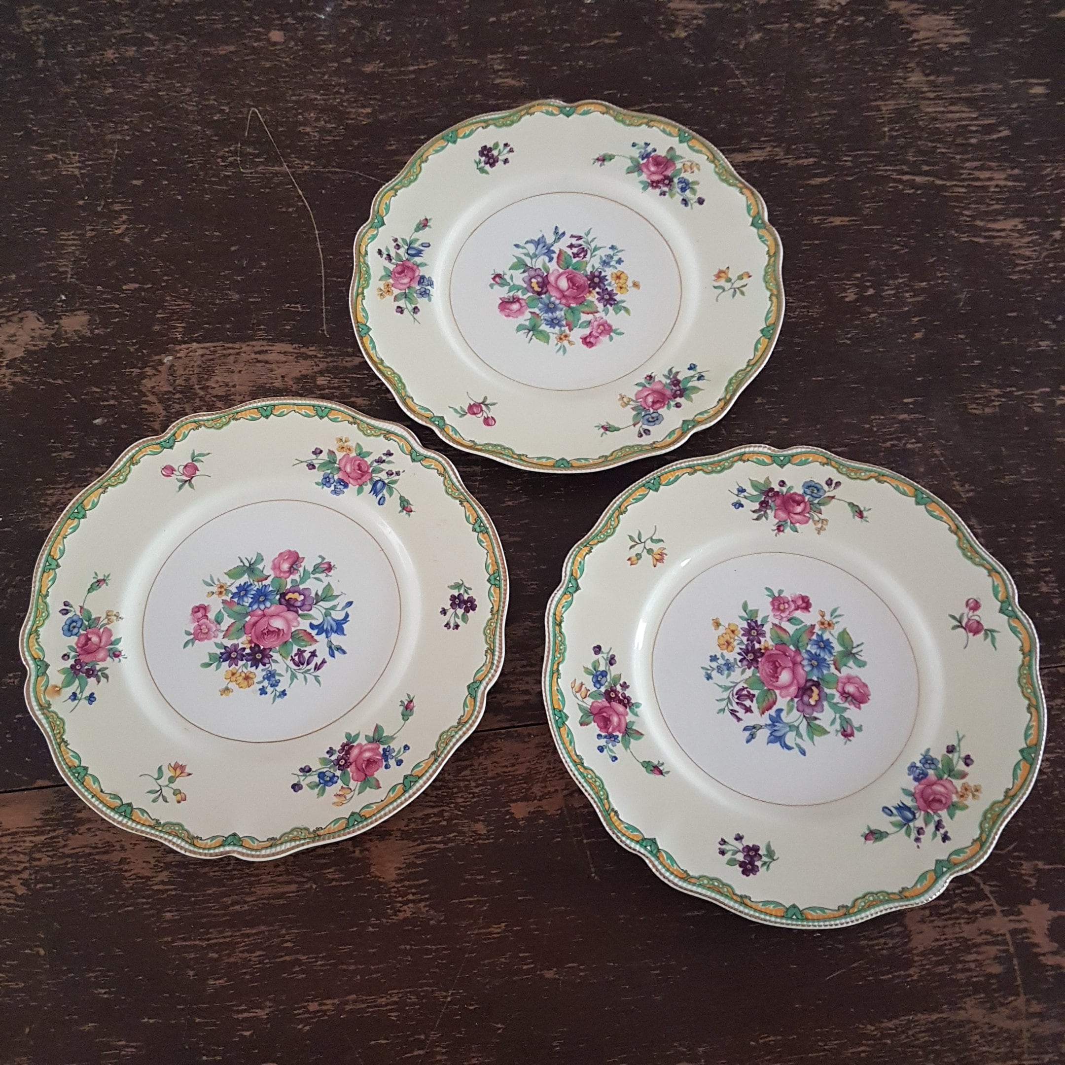 Vintage Johnson Brothers SUMMER 9 Luncheon Plate Set of 3, Floral