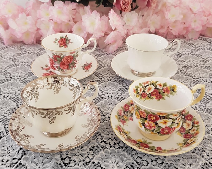 CHOICE of ROYAL ALBERT Tea Cup and Saucer, Vintage English Bone China, Afternoon High Tea Party