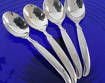 Vintage 1847 Rogers FLAIR Silver Plate Teaspoons, Set of 4, Two Sets Available