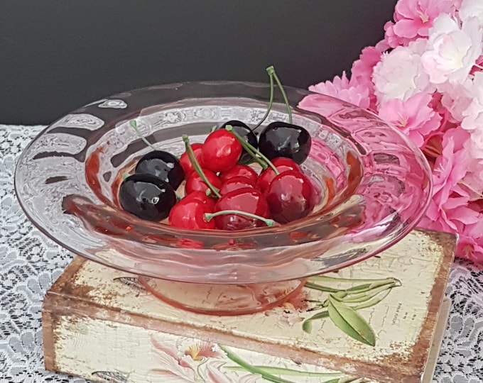 Vintage Fostoria Fairfax Rose Pink Depression Glass Small Console Bowl - Line 2375 Fruit Serving Dish