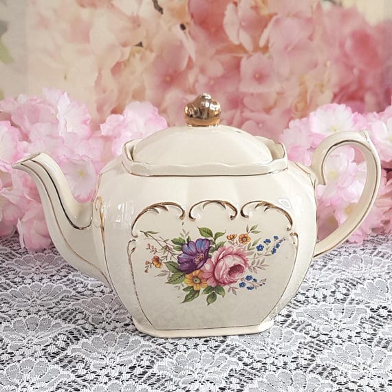 Vintage Sadler Cube Ceramic Teapot - Rare English Collectible Gift for Tea Enthusiasts