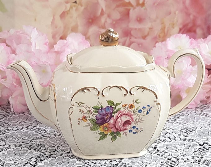 Vintage Sadler Cube Ceramic Teapot - Rare English Collectible Gift for Tea Enthusiasts