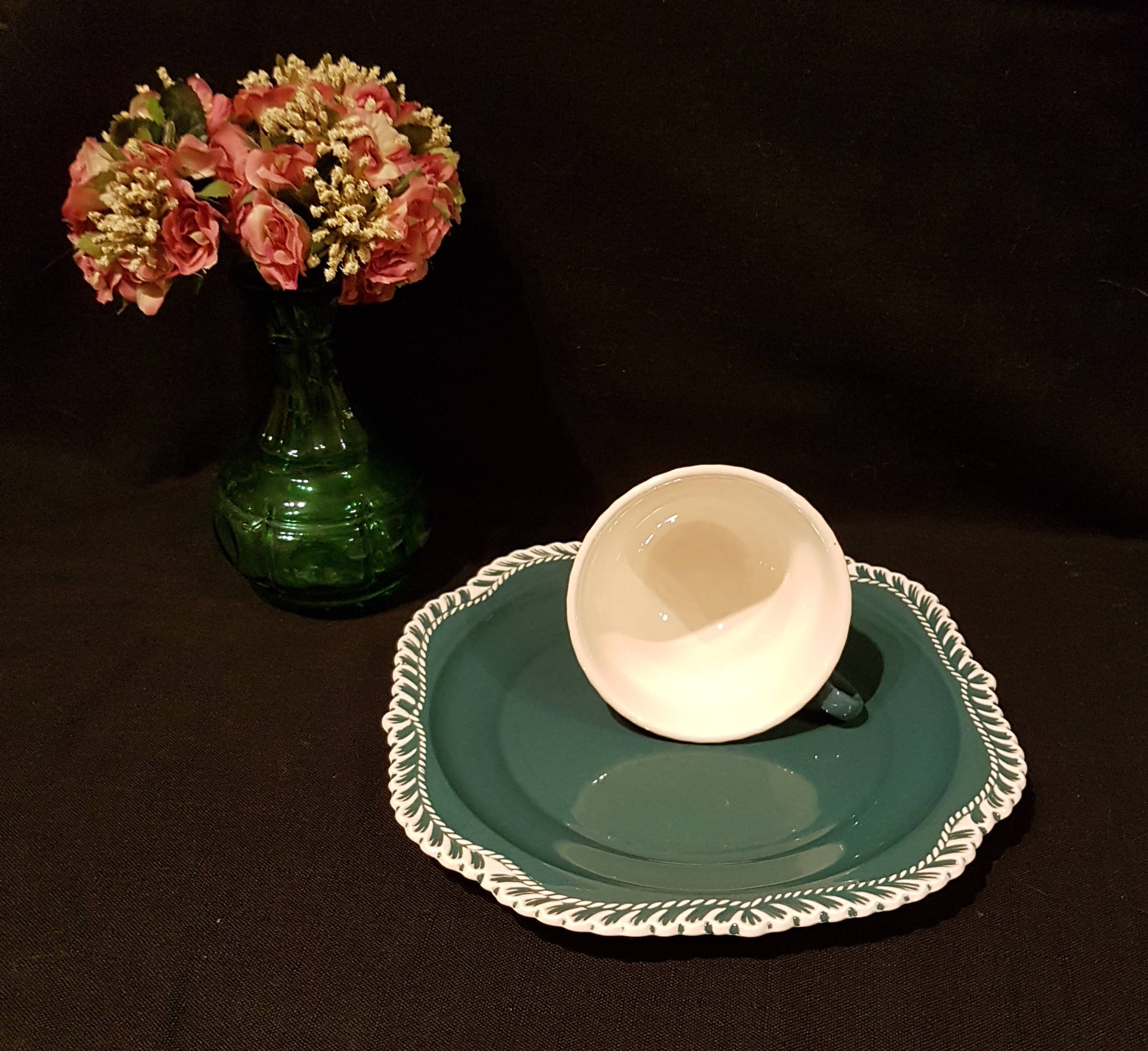 mid century cup and plate set 1950 s