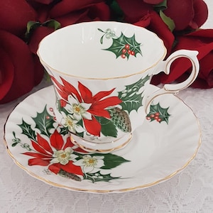 Christmas Cup and Saucer English Bone China Tea Cup with Gift Options