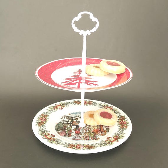 Royal Stafford & PC Christmas Cake Stand | 2-Tier Dessert Tray