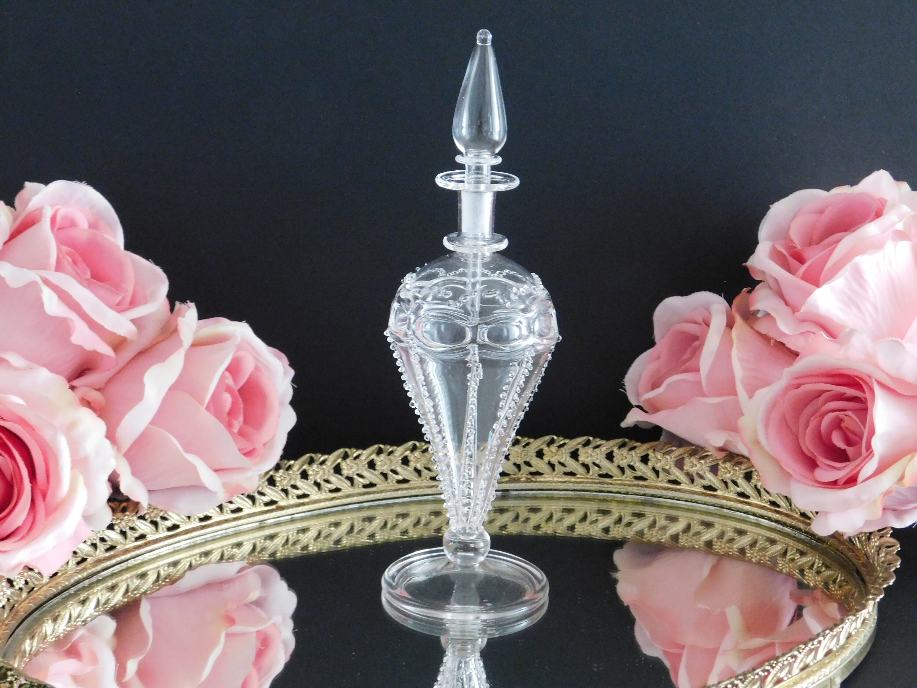 Vintage Perfume Bottle with Stopper, Decorative Aromatherapy Oil Bottle, Beauty Gift for Her