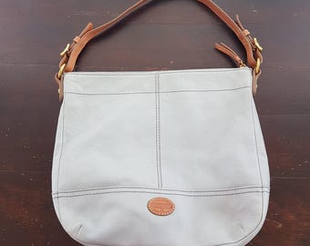 FOSSIL Light Blue Leather Shoulder Bag