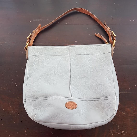 FOSSIL Light Blue Leather Shoulder Bag