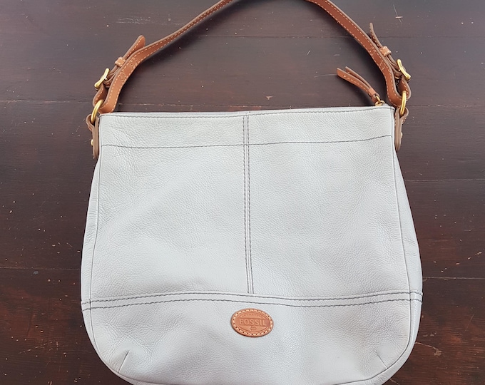 FOSSIL Light Blue Leather Shoulder Bag