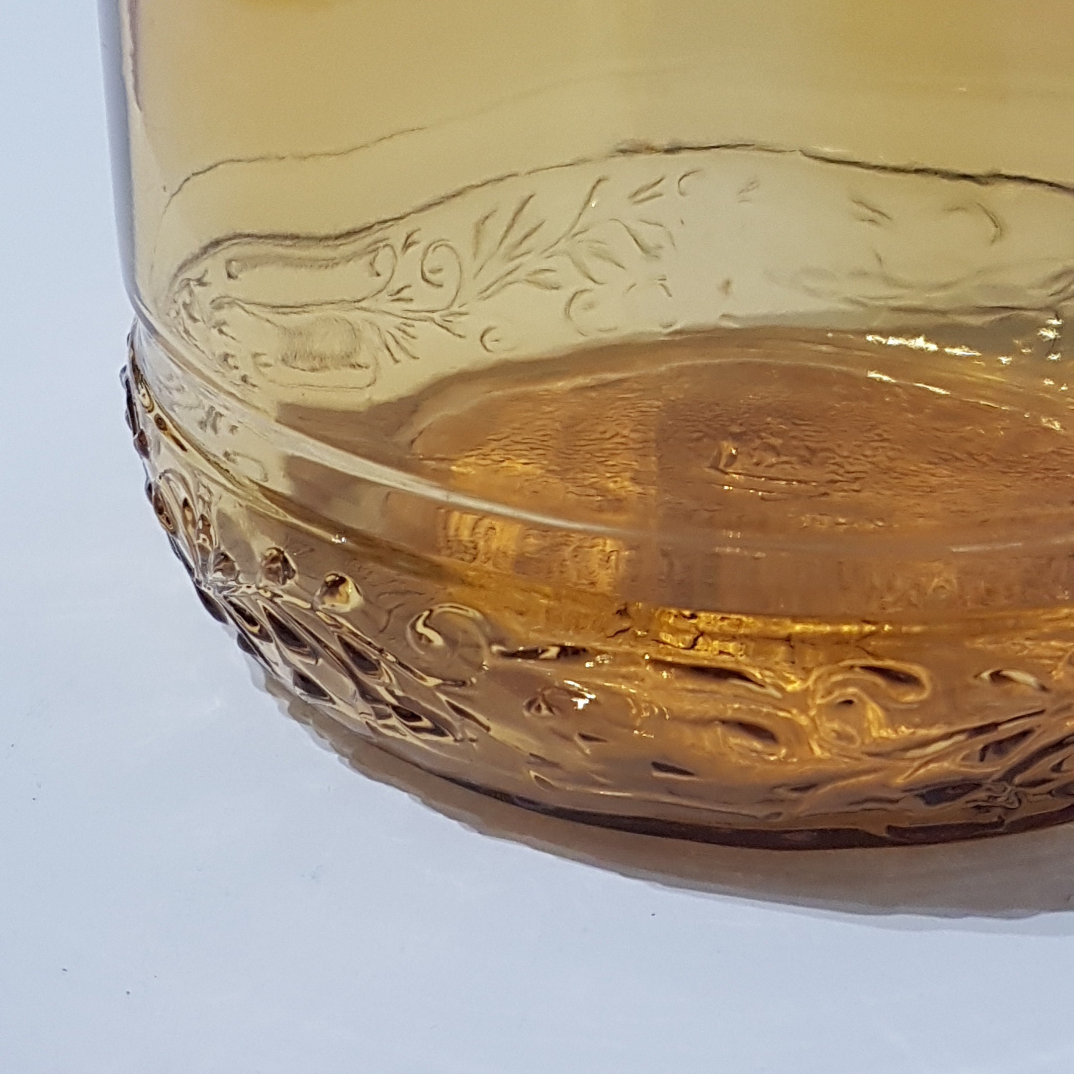 Vintage Amber Italian Glass Jar with Snap Lid, Apothecary Jar, Kitchen