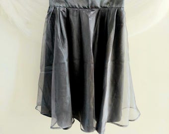 Elegant Gray Satin Half Apron: Vintage-Inspired Hostess Gift