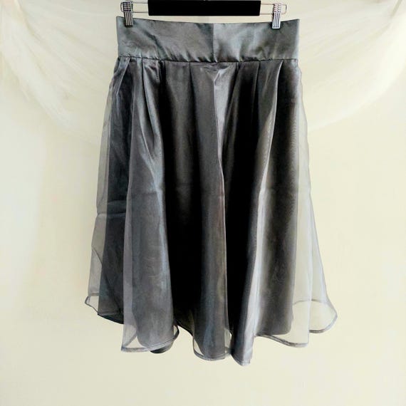 Elegant Gray Satin Half Apron: Vintage-Inspired Hostess Gift