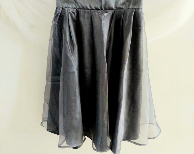 Elegant Gray Satin Half Apron: Vintage-Inspired Hostess Gift