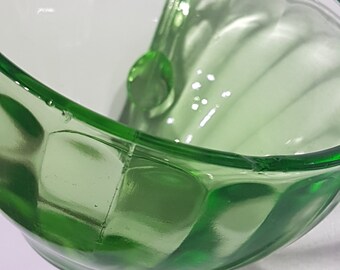 1930s Green Depression Glass Tea Cup & Saucer Set for 4 - Federal