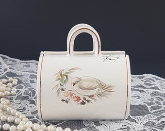 Vintage Porcelain Jewelry Box, Purse Shaped, Unique Jewelry Box