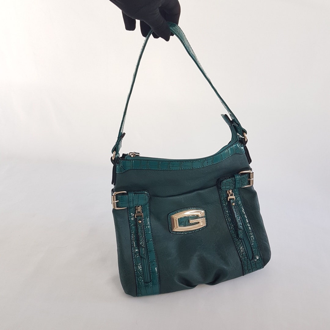 Teal Blue G by Gussaci Shoulder Bag Etsy