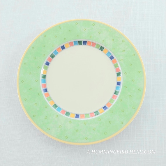 Villeroy Boch Twist Alea Verde Dinner Plates Set of 4 - Green Pattern Porcelain Dinnerware
