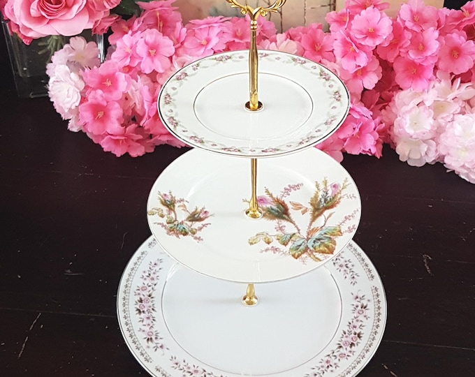 Handmade 3-Tier Bridgerton-Inspired Stand for Tea Parties, Desserts, and Gifts