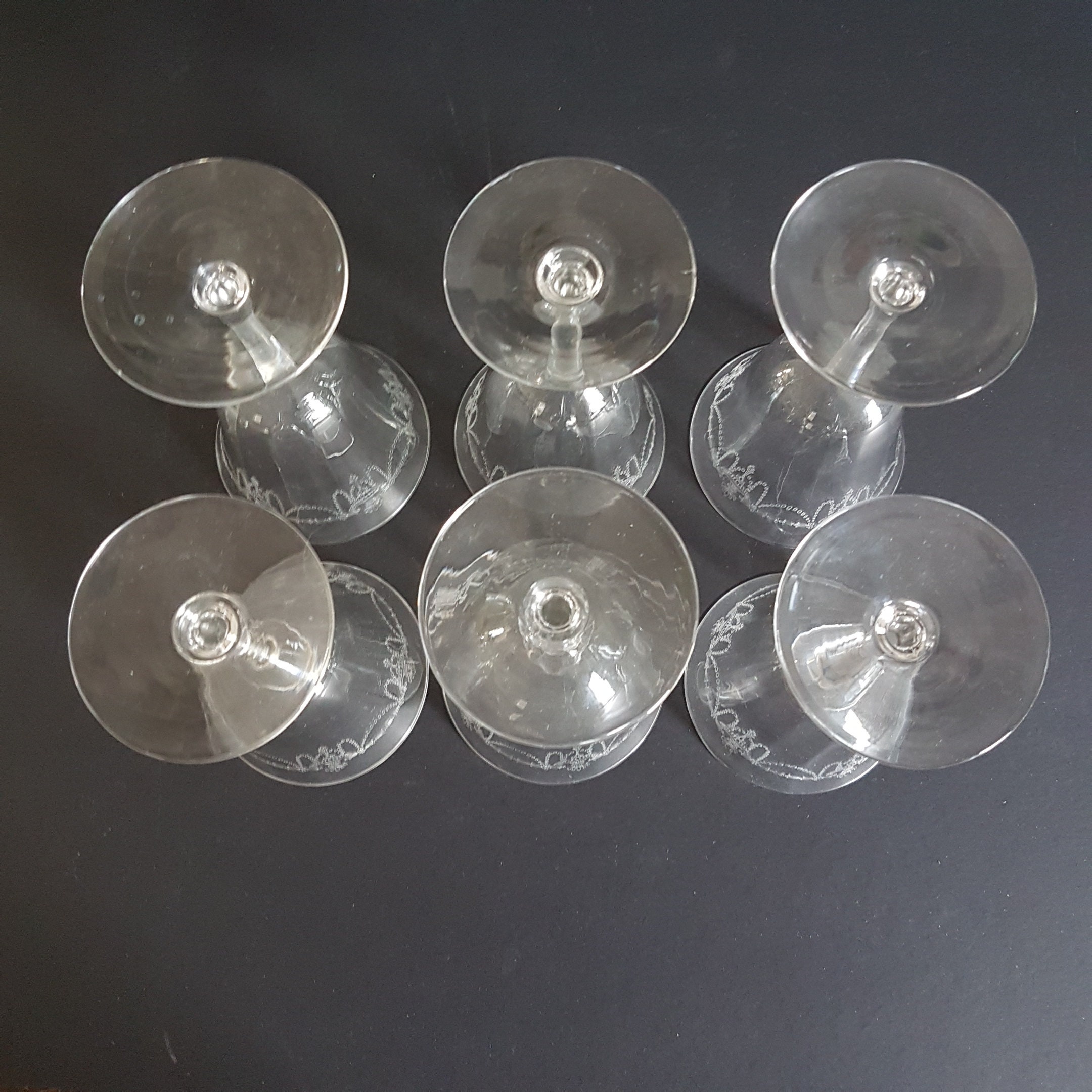 Vintage Bryce Crystal Elegant Glass Stemware, Set of 6, Wine Glass