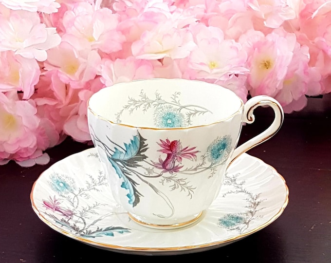 Vintage Aynsley Wayside Bone China Tea Cup & Saucer with Gift Options