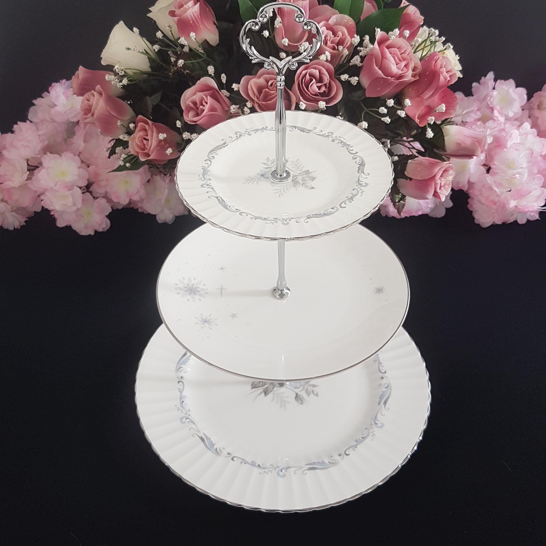 Tier Plates Bone China 3 Tier Cake Stand Paragon Worcester Tiered Plate Serving Tray