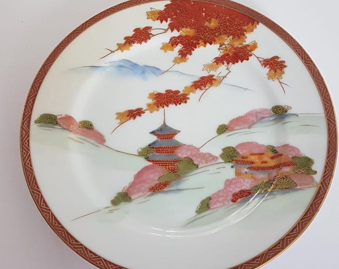6pc Hakusan Japan Hand Painted Porcelain Dessert Plates