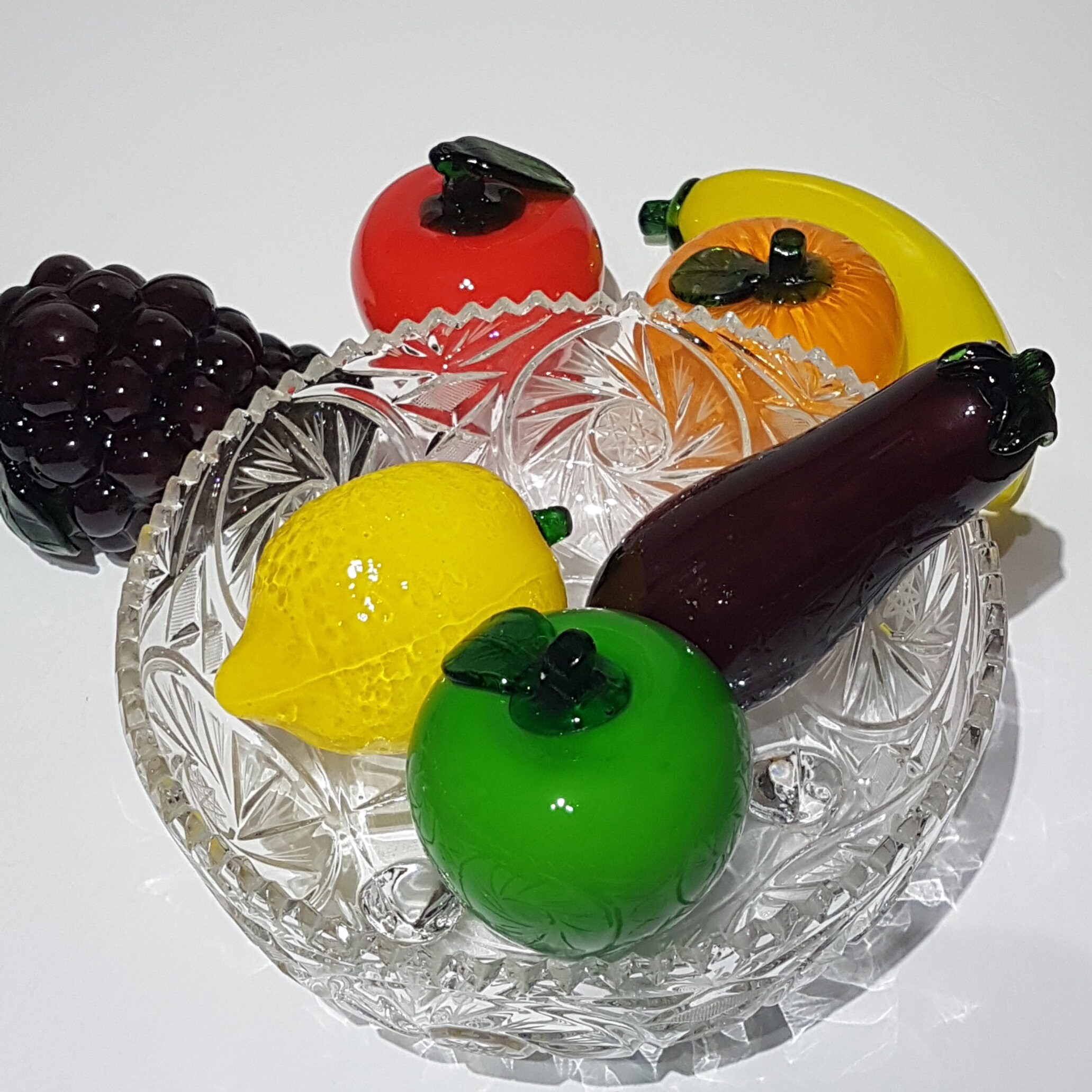 Italian Blown Glass Vegetables, Murano Style Glass Fruit, Red Apple