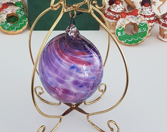 Vintage Blown Glass Ball, Hanging Christmas Ornament for the Christmas Tree