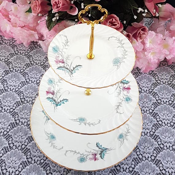Aynsley Bone China 3-Tier Cake Stand Party Decor Tiered Dessert Display
