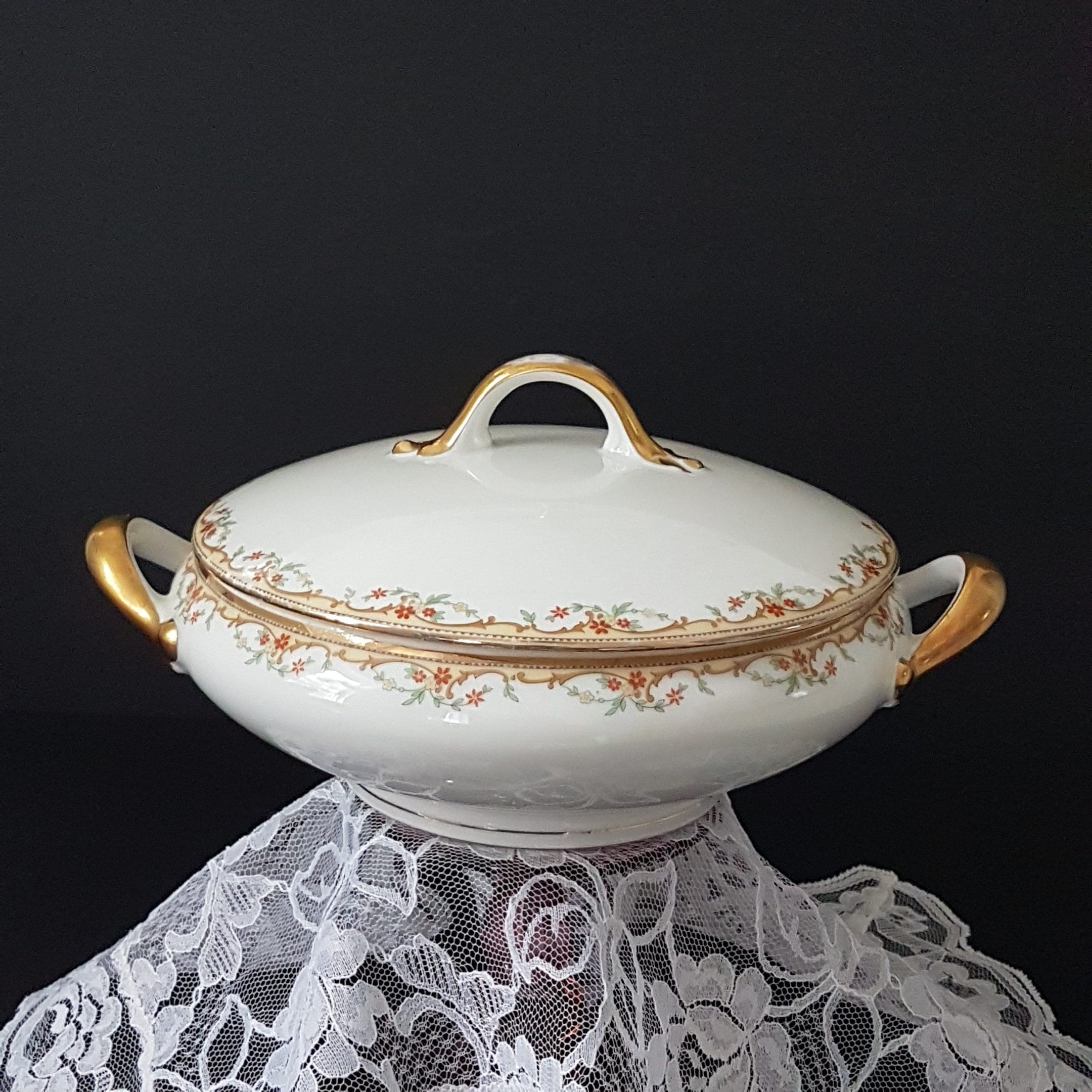 Limoges Porcelain, Vignaud Freres Limoges THE MEUSE, Covered Serving