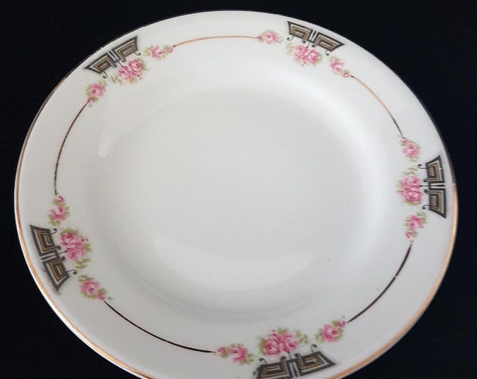 Vintage 1920s Wedgwood Dessert Plates Set: Pink Roses, England, Antique Ironstone China for Afternoon Tea