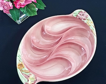 Shorter & Son Rose Bouquet Pink Divided Serving Dish or Trinket Tray