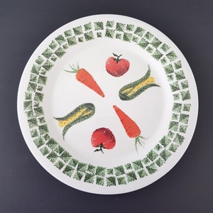 Arcopal VEGETABLES, 10.75 Inch Dinner Plates, Sets of 2, Milk Glass Dinnerware, Made in France