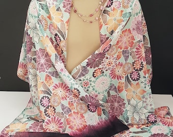 Northern Reflections Floral Print Oversized Scarf Shawl