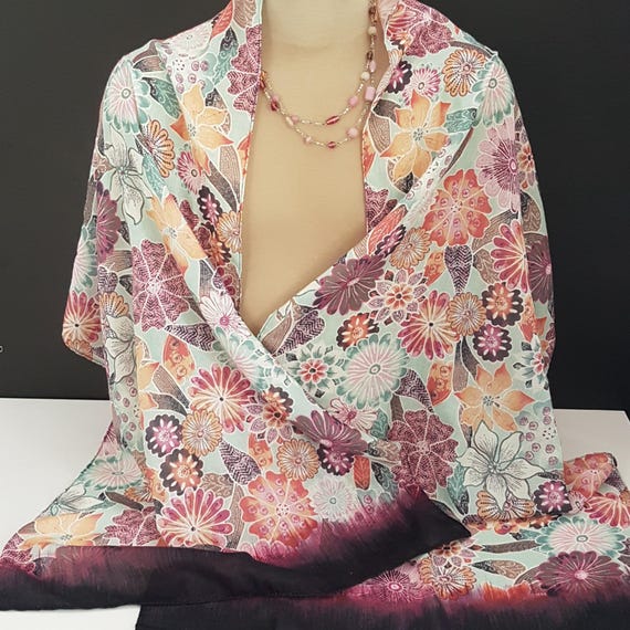 Northern Reflections Floral Print Oversized Scarf Shawl