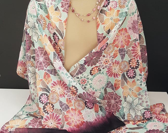 Northern Reflections Floral Print Oversized Scarf Shawl