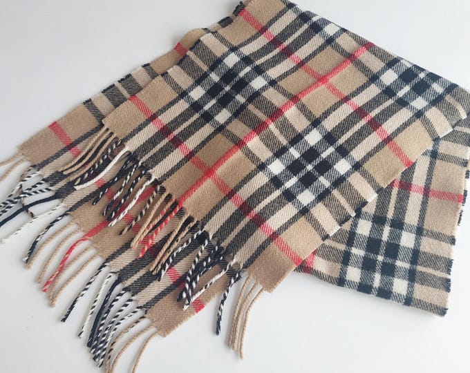 James Pringle Weavers Camel Thomson Tartan Wool Scarf - Scottish Celtic Gift