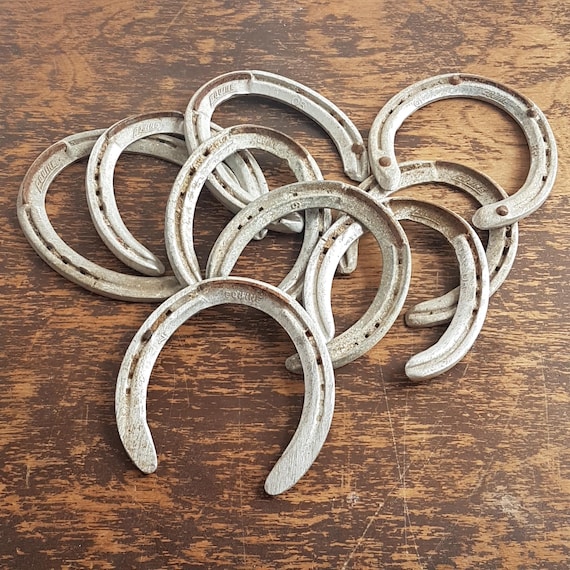 Vintage Horseshoe Metal Art Lot of 9 Decorated Old Horseshoes