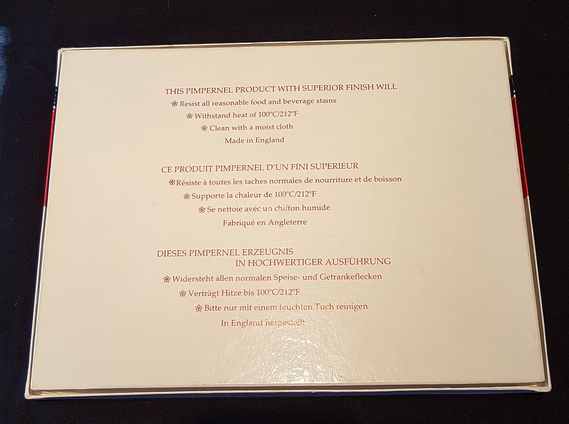 Vintage Pimpernel Corkbacked Placemats, Set of Four Iris Germanica