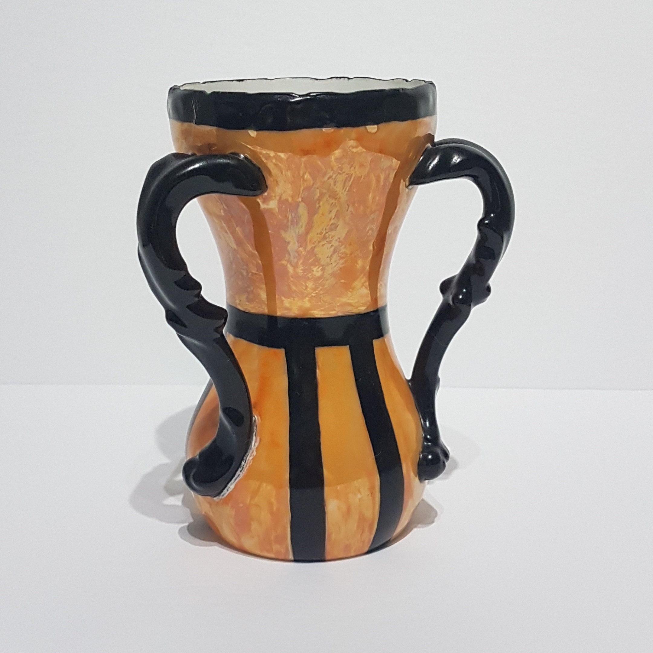 ANTIQUE Limoges Vase, T&V Vase, Orange Lusterware, 1917