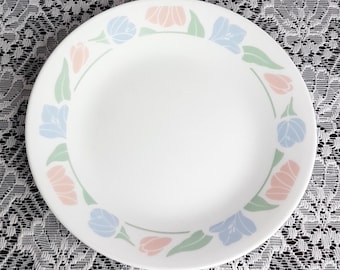 4pc Corelle FRIENDSHIP Side Plate Set with Pastel Floral Rim, USA