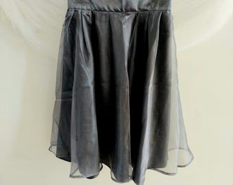 Elegant Gray Satin Half Apron: Vintage-Inspired Hostess Gift