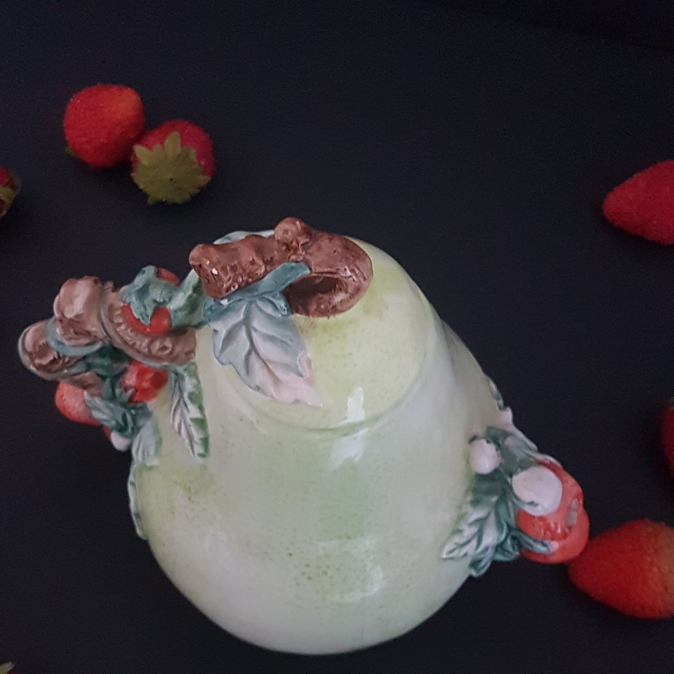 Heritage Mint Ltd Collectibles Teapot, Ceramic Pear Strawberries Floral