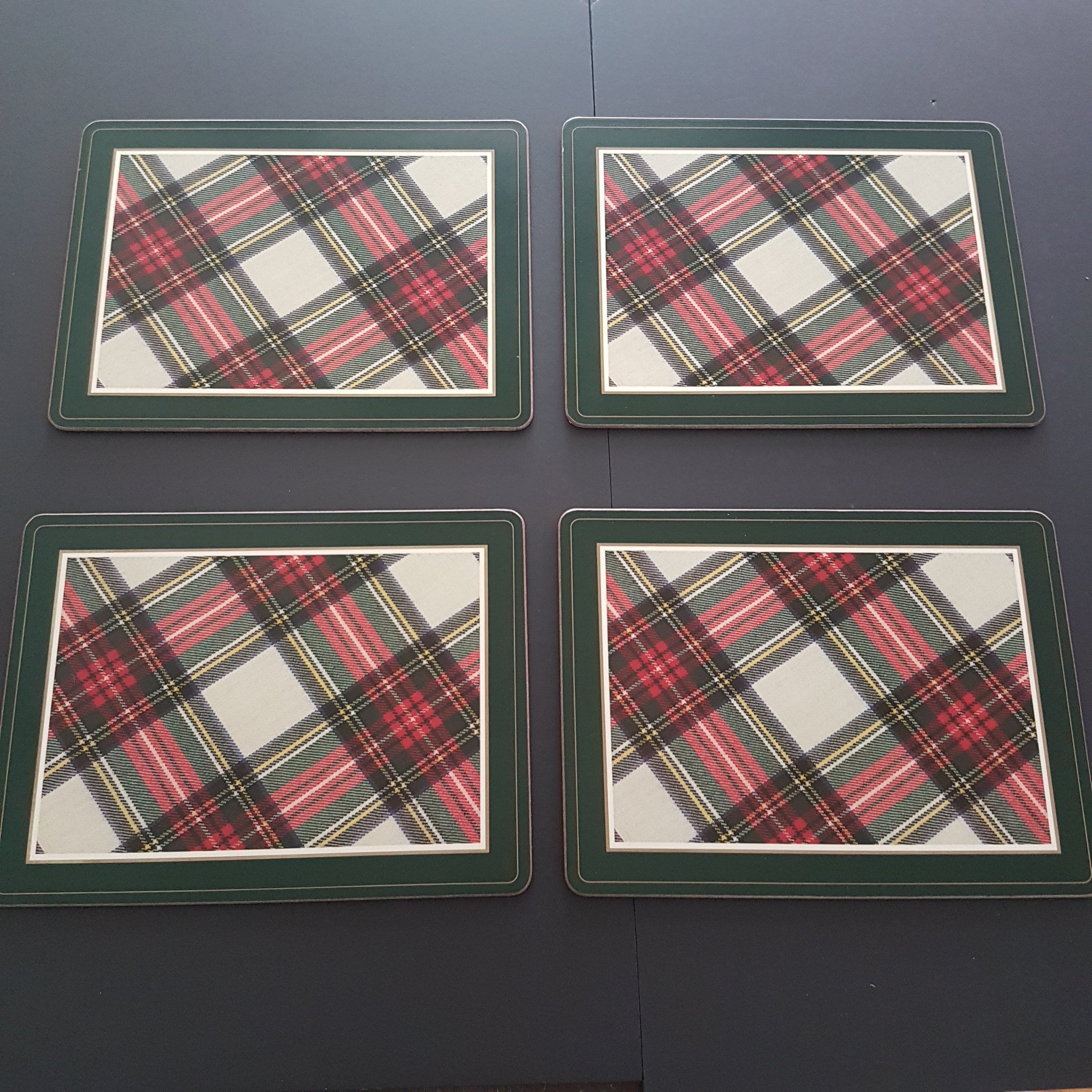 Set of 4 Pimpernel DRESS STEWART Placemat, Corkback, Scottish Tartan