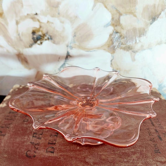 1930s Tiffin-Franciscan Pink Depression Glass Line #310 Pedestal Serving Plate