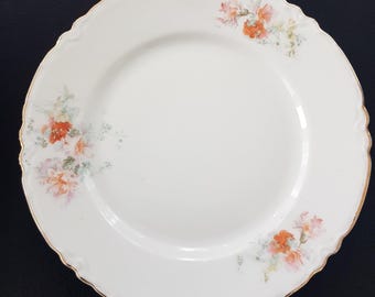 Antique Moschendorf REX Bavaria Porcelain Floral Side Plates Set of 4 Vintage Dessert Bread
