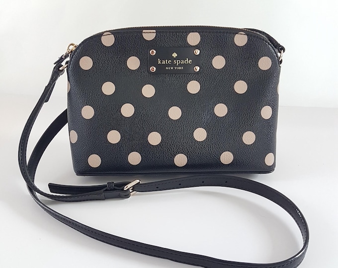 Kate Spade Crossbody Bag Black with pink Polka Dots